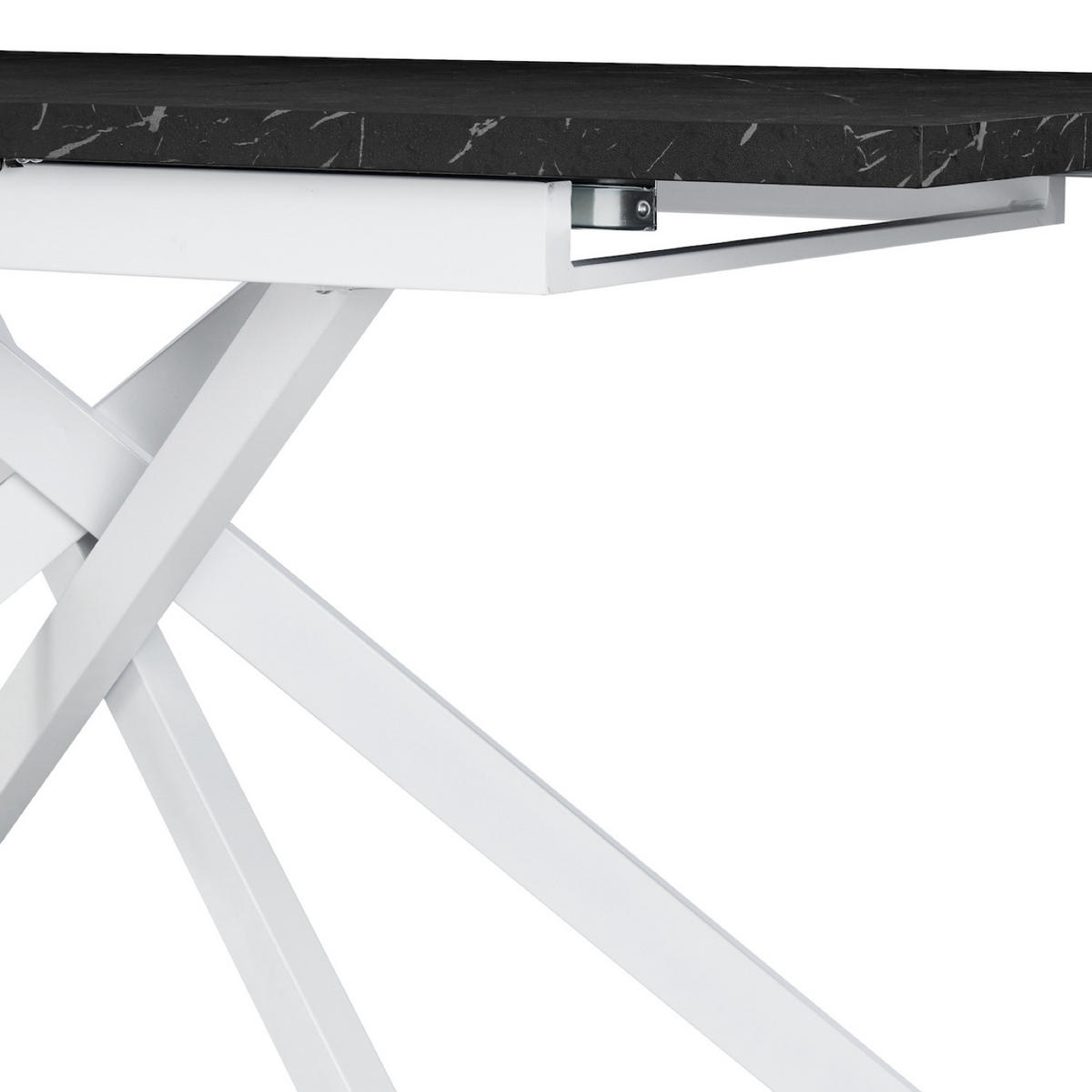 ESSTISCH BEA 120-160/80/76 cm Marmor-Schwarz - Anthrazit/Weiß, Holzwerkstoff/Metall (80/120/76cm) - B&D Home