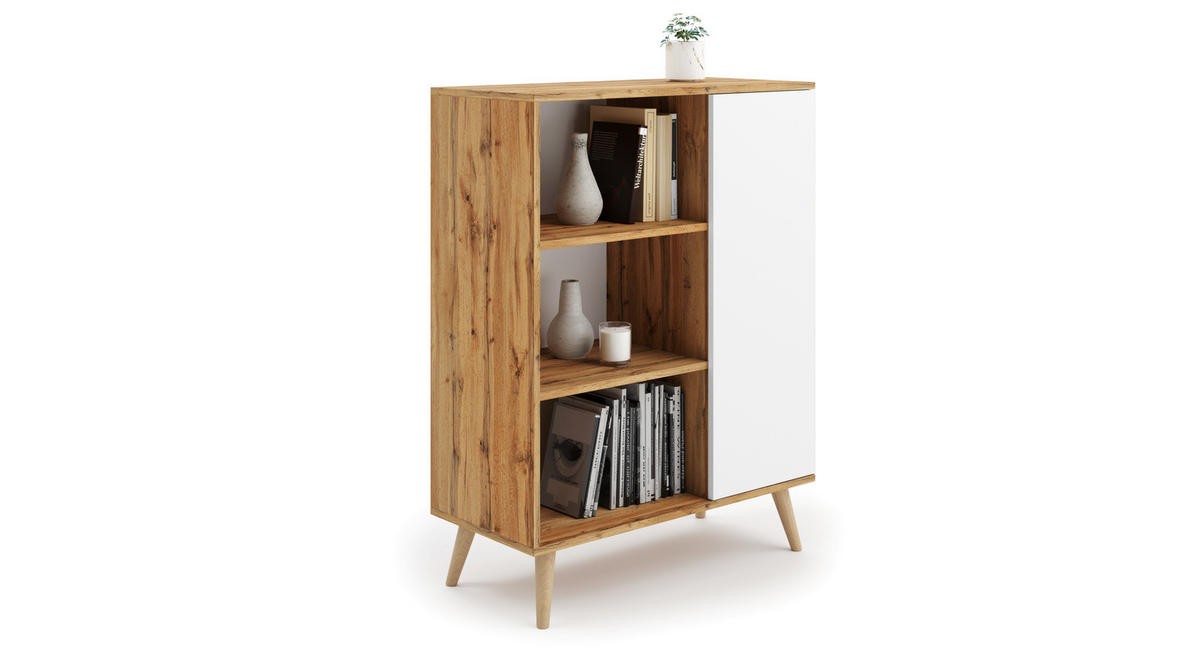 BÜCHERREGAL Fondi - Eiche Bianco, Holzwerkstoff (40/116/90cm) - RAUMHIRSCH FURNITURE