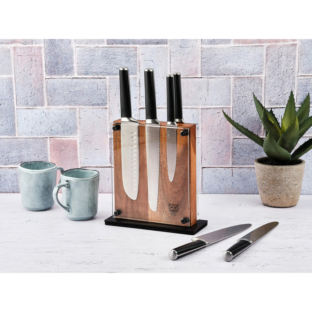 Thumbnail - Björn Küchenmesserblock, Silber, Metall, 1 cm, Essen & Trinken, Besteck, Messer