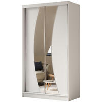 SCHWEBETÜRENSCHRANK Vox 120/216/61 weiß mit Spiegel und Schubladen - Weiß, Holzwerkstoff (120/216/61cm) - Beautysofa