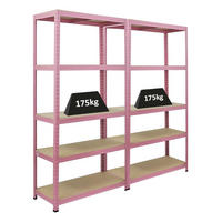 SCHWERLASTREGAL Pink Lady 2er-Set mit 2x 180x90x40cm Fachlast 175 kg 5 Ebenen Pink - Pink, Metall (180/180/40cm) - PROREGAL