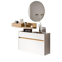 GARDEROBE-SET weiß und Artisan Eiche, Garderobe 3-teilig, 140 x 197 cm, Borga - Weiß/Eiche Artisan, Holzwerkstoff (140/197/32cm) - Inn.Furn