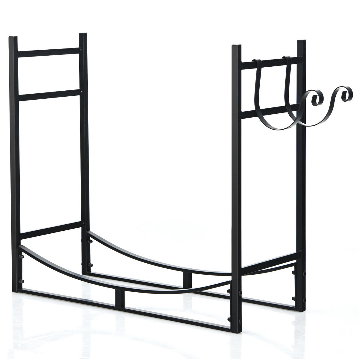 KAMINHOLZREGAL Schwarz - Schwarz, Metall (33/76/84cm) - COSTWAY