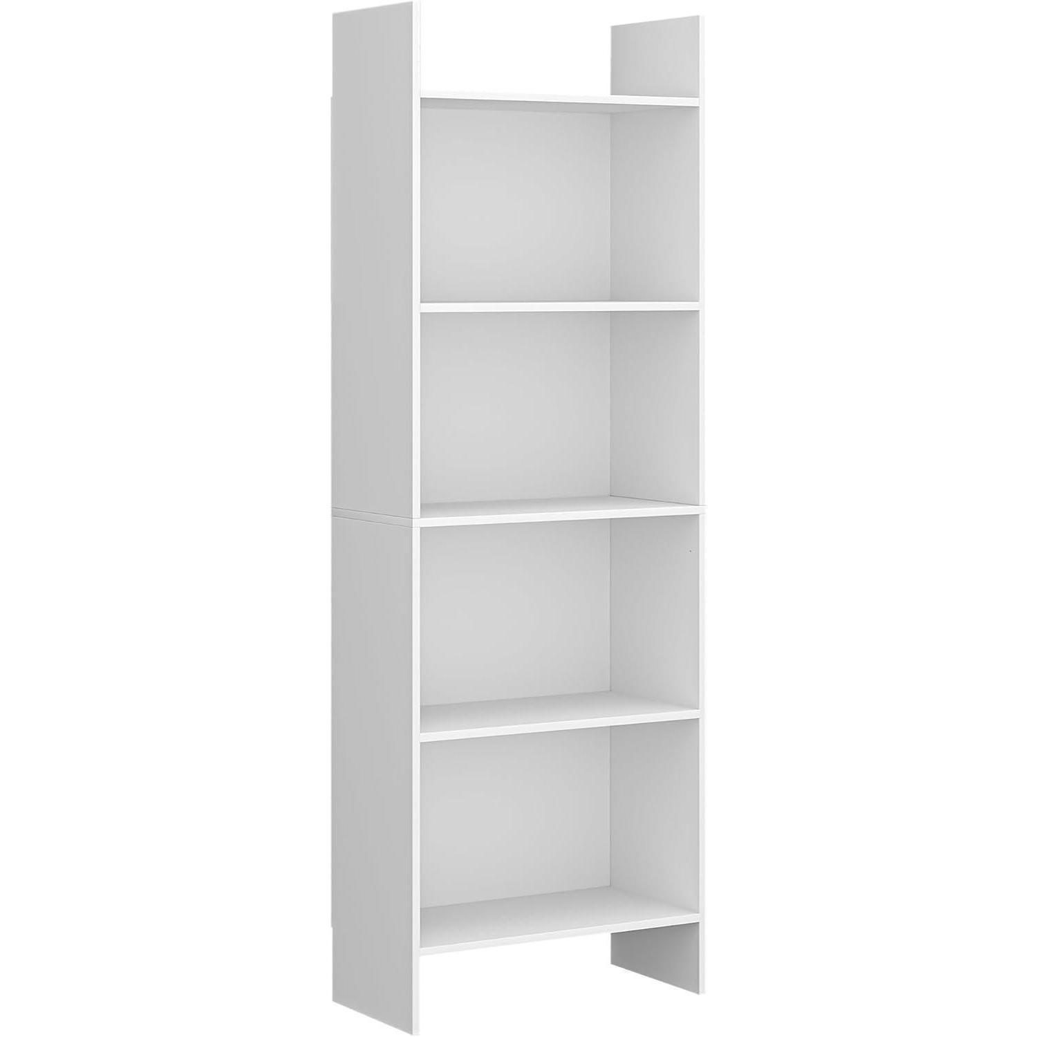 BÜCHERREGAL 5 Fächer 24 x 50 x 140 cm Weiß - Weiß, Holzwerkstoff (50/140/24cm)