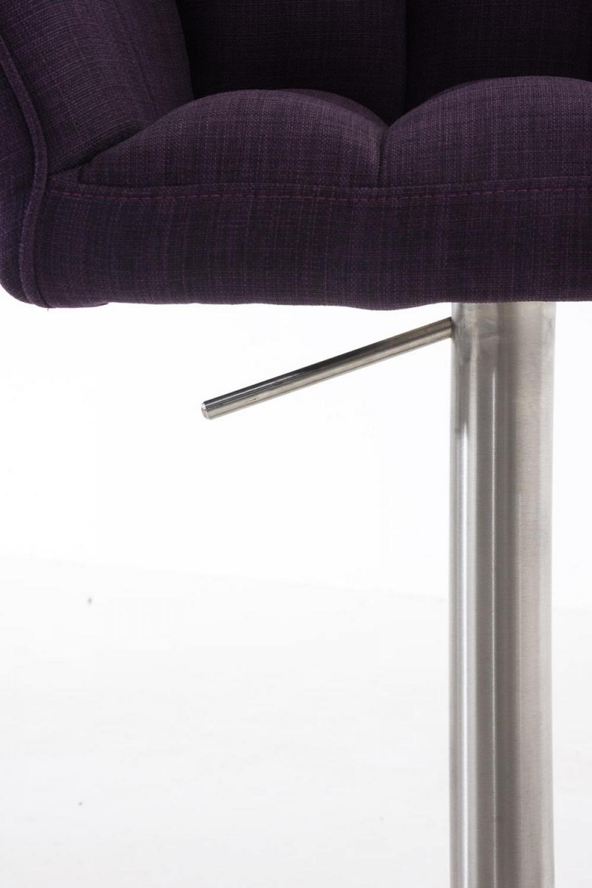 BARHOCKER 2er Set Stoff Lila - Edelstahlfarben/Lila, Textil/Metall (64/88/45cm) - CLP