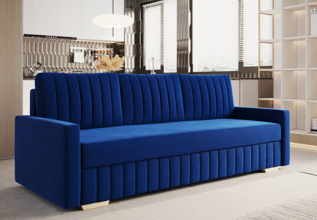 SOFA Blau Bella - Blau, Textil (217/92/85cm) - Sepro Meble