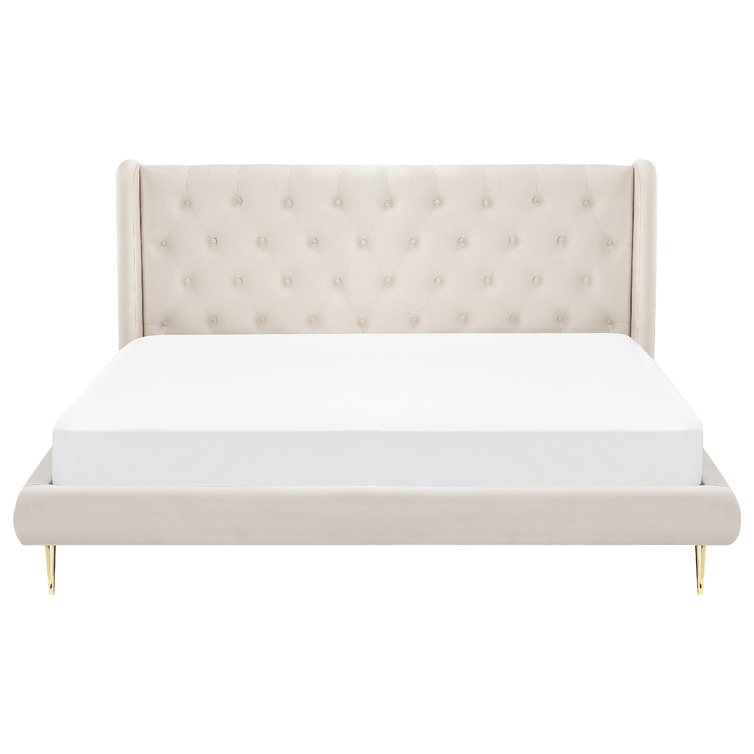 POLSTERBETT 180/200cm Beige Forbach - Beige, Textil (180/200cm) - Beliani