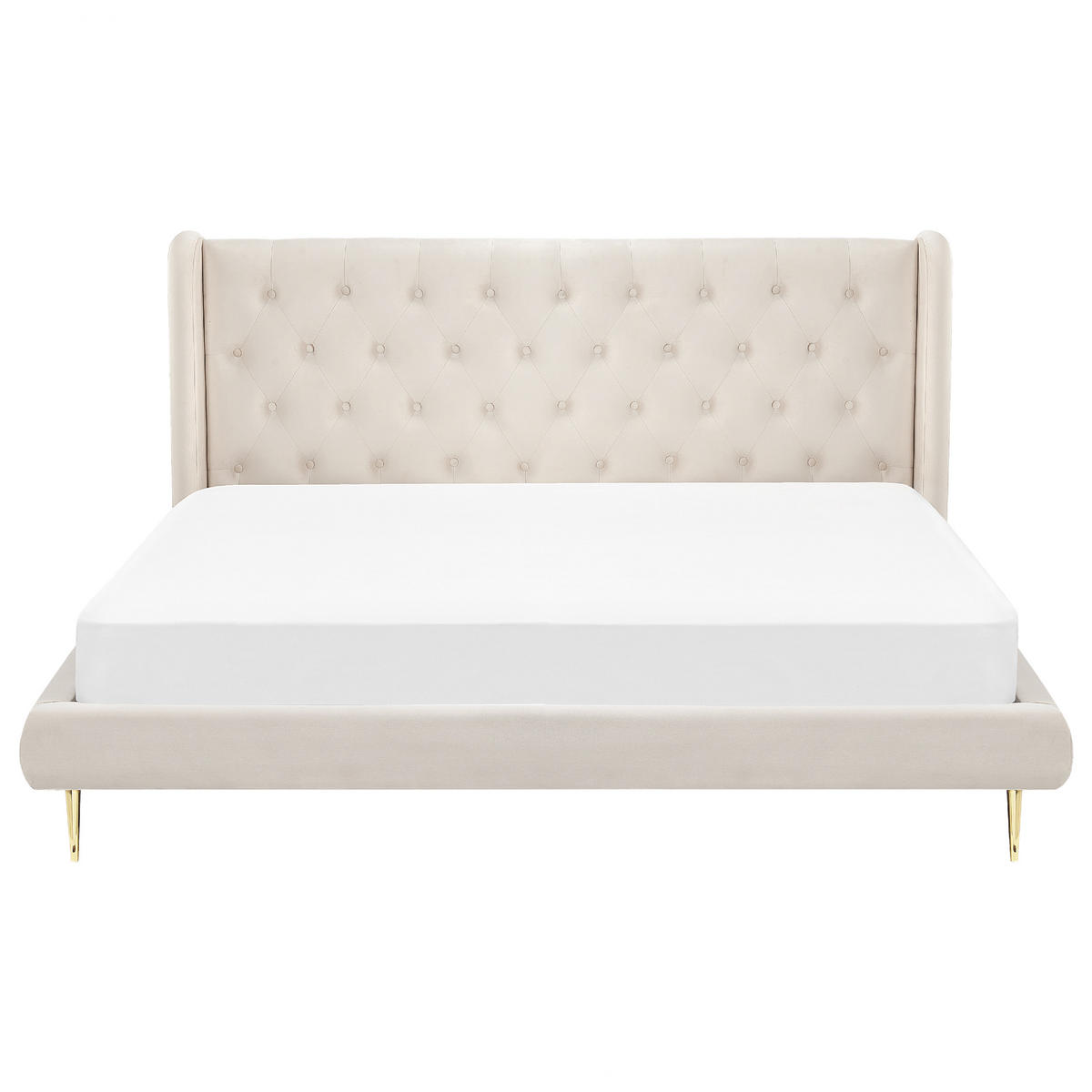 POLSTERBETT 180/200cm Beige Forbach - Beige, Textil (180/200cm) - Beliani