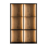 METALLREGAL QUADRO IV mit LED-Beleuchtung - Schwarz/Eiche Artisan, Holzwerkstoff (66/99/20cm) - Lookway