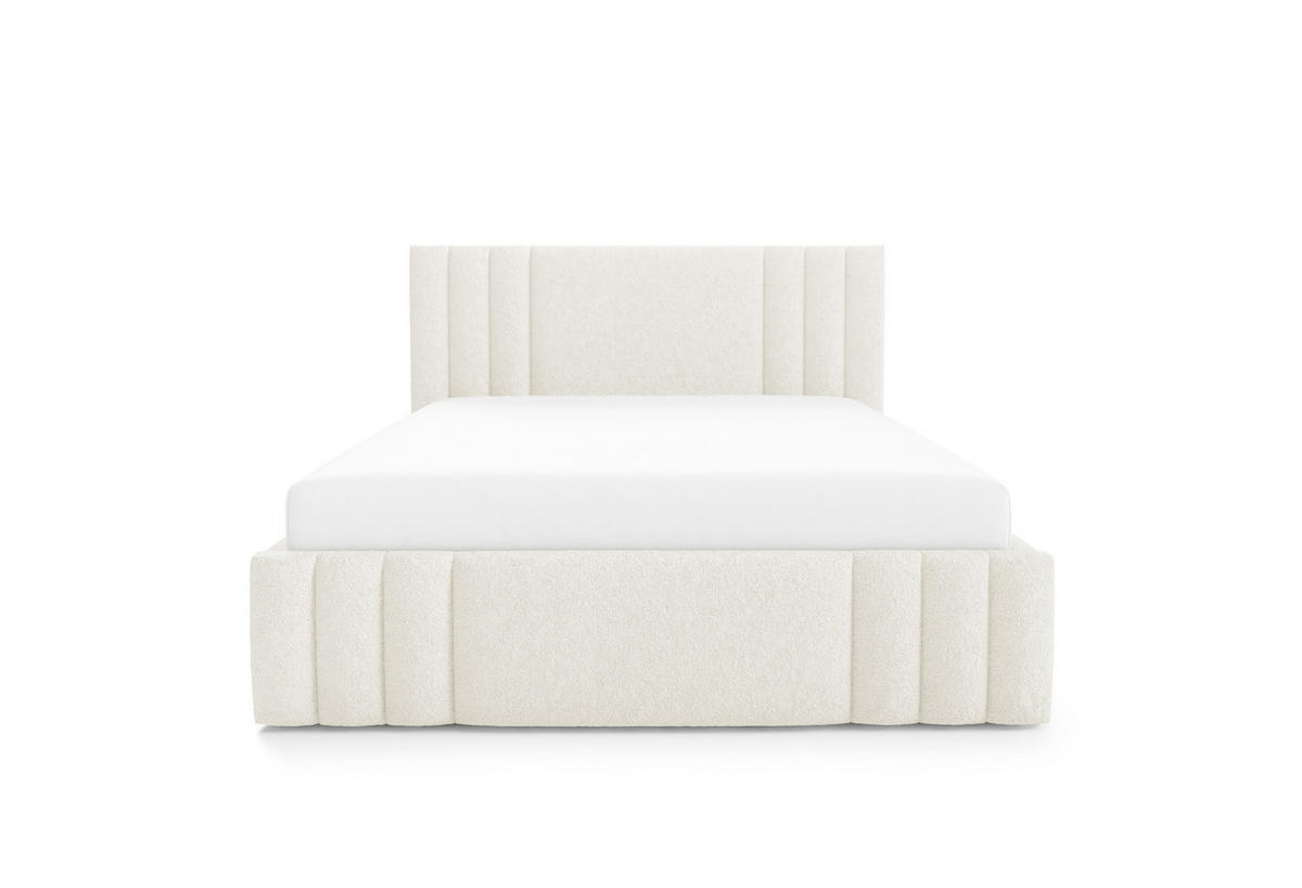 POLSTERBETT RIVIO Bettkasten Lattenrost 140x200 Creme - Creme, Holz (140/200cm) - Furnistar