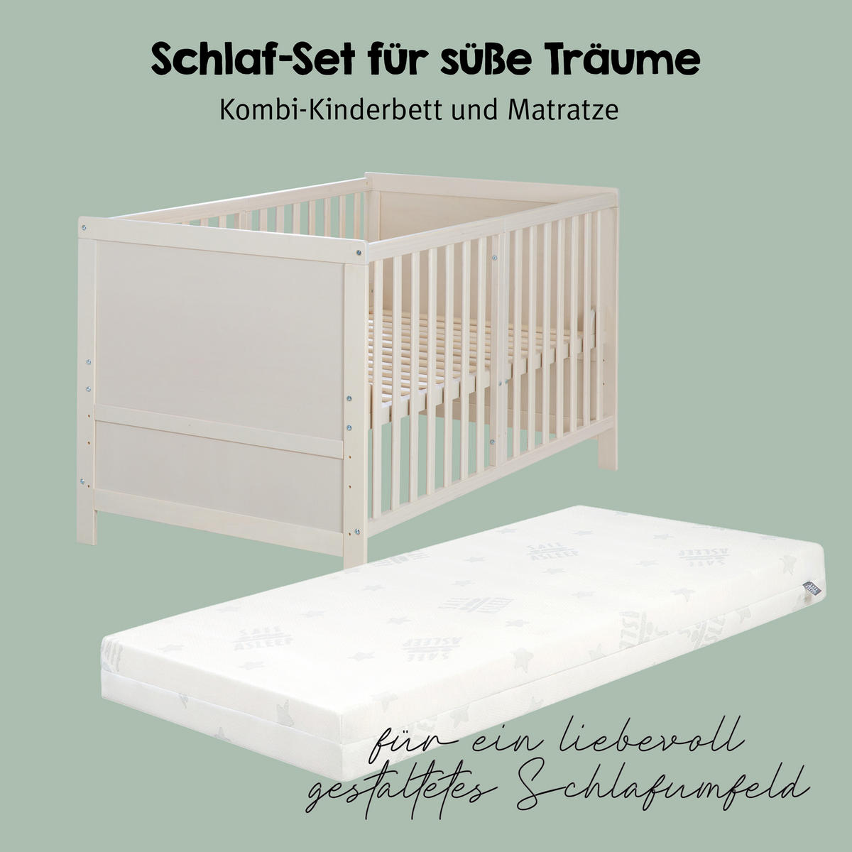 SPJÄLSÄNG med madrass Easy Sleep 70 x 140 cm - Ljusgrå, Träbaserade material/Textil (70/140cm) - Roba