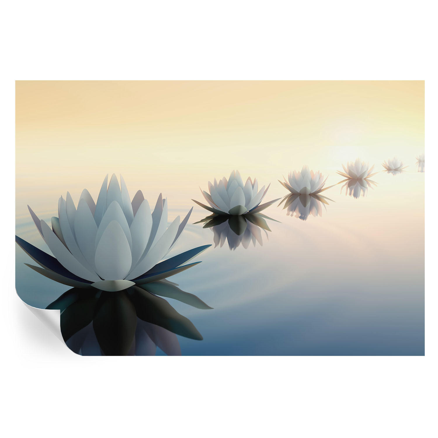 FOTOTAPETE 104x70 cm - Friedliche Aussicht - Weiß, Textil (104/70cm) - Wallfluent