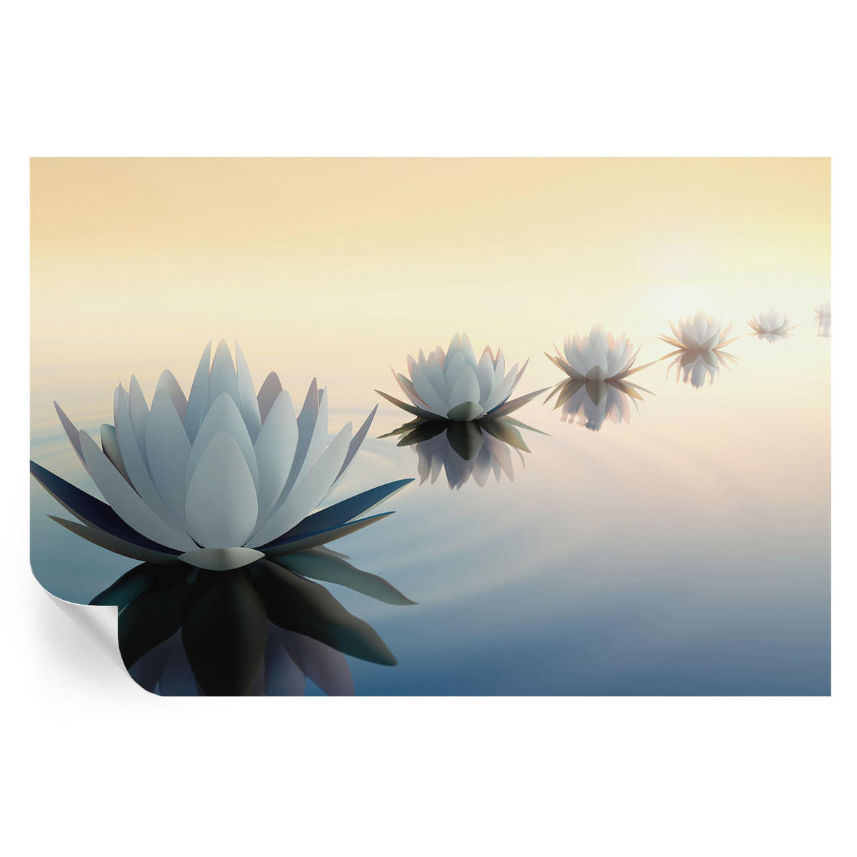 FOTOTAPETE 104x70 cm - Friedliche Aussicht - Weiß, Textil (104/70cm) - Wallfluent