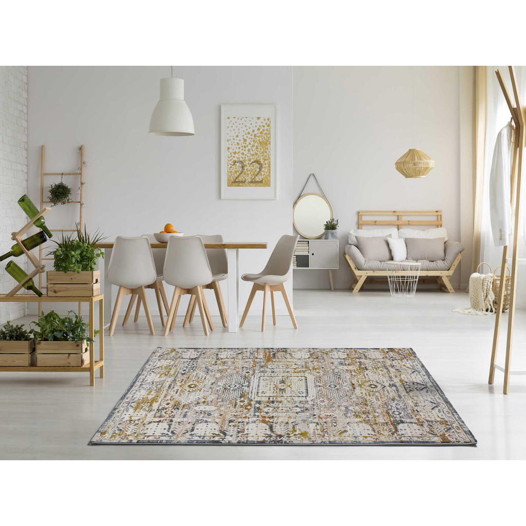 Thumbnail - Atticgo Vintage-Teppich, Mehrfarbig, Beige, Blau, Kupfer, Textil, Mode, Rechteckig, 192x290 cm, Oeko-Tex® Standard 100, ...