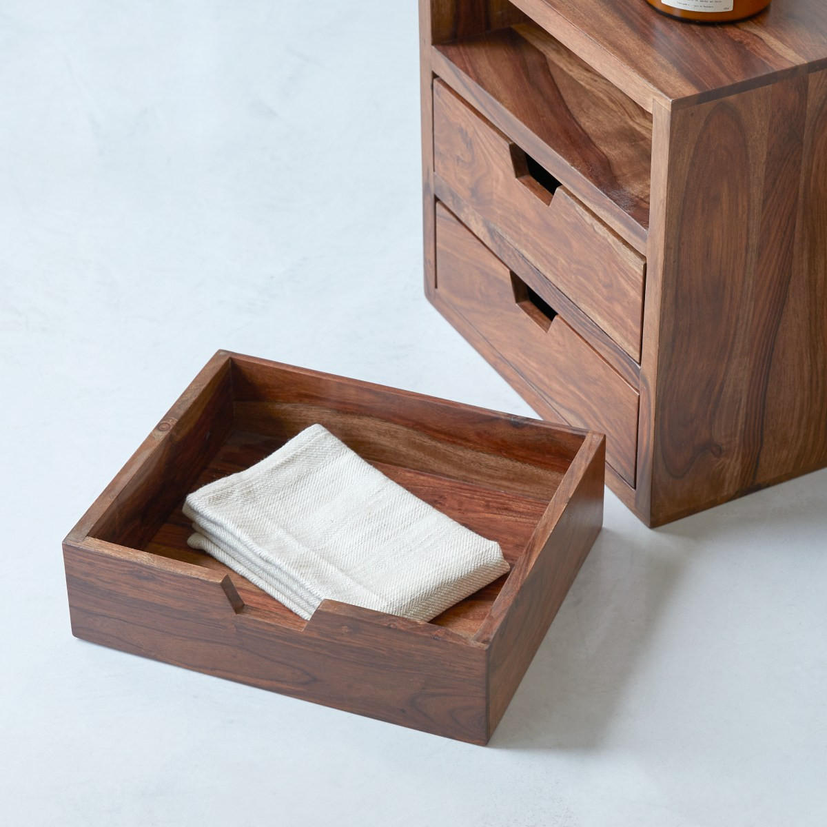 NACHTTISCH Kwarto Braun aus Palisander - Braun, Holz (42/42/32cm) - Tikamoon