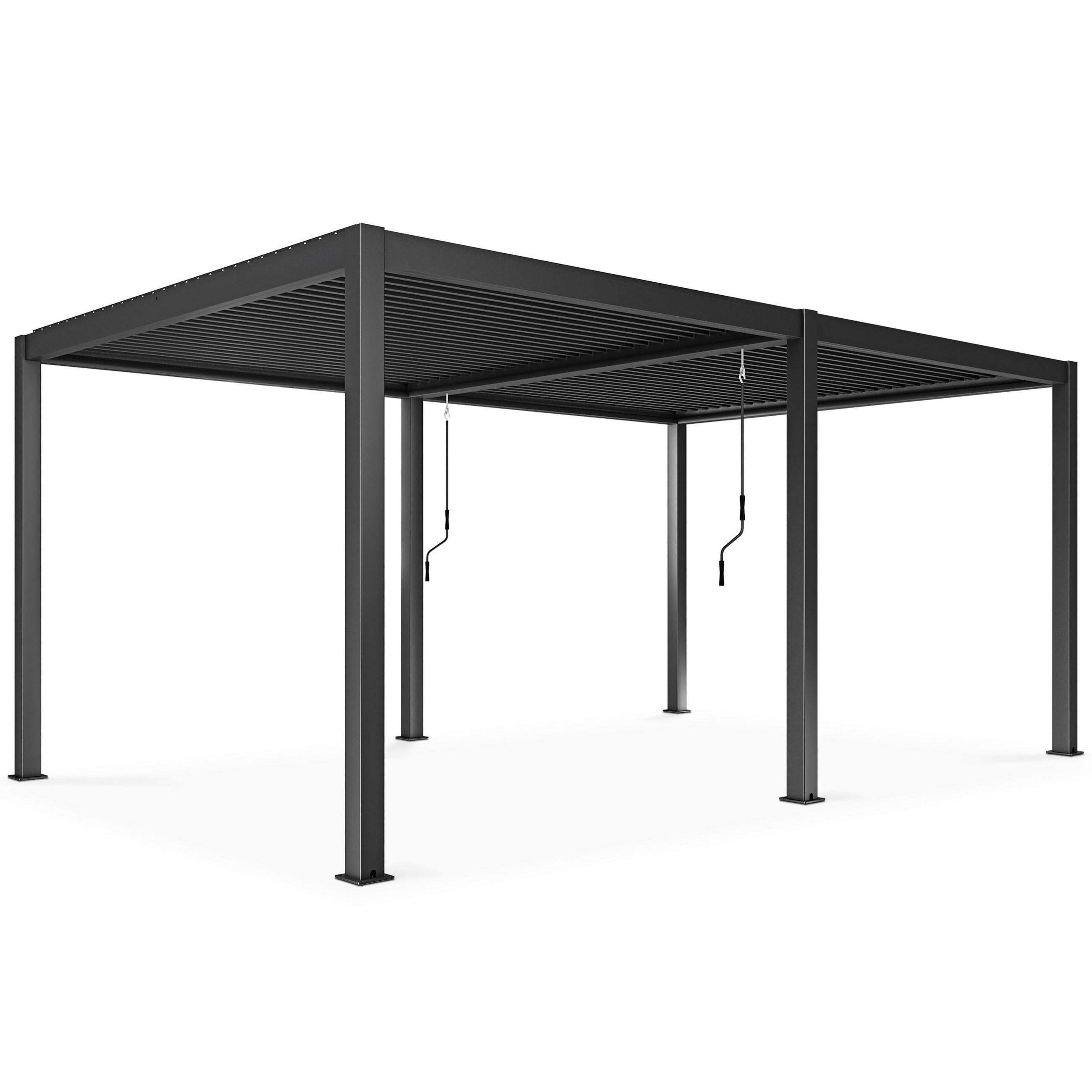 PERGOLA 3x6 m, Grau - Grau, Metall (300/250/600cm) - Oviala
