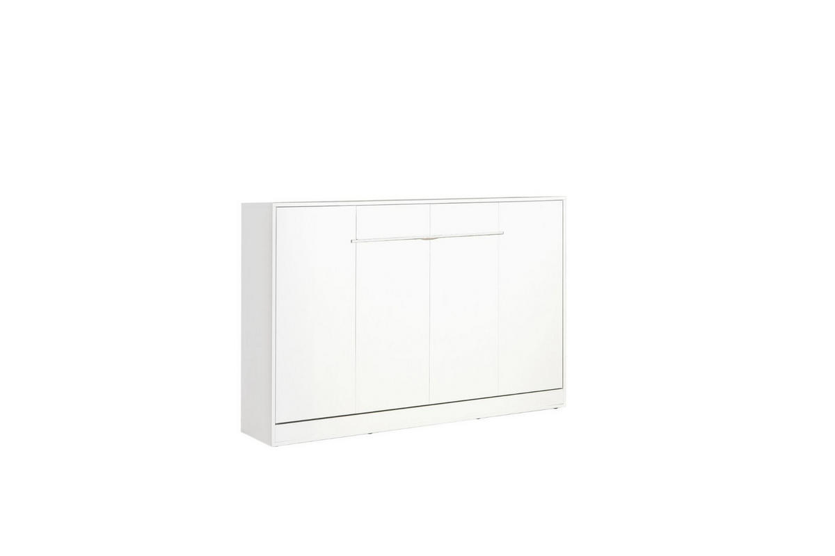 SCHRANKBETT Perfekt 120x200 Ein Horizontales Vereint Mit Matratze Weiß - Weiß, Holz (120/200cm) - Kaiser Möbel