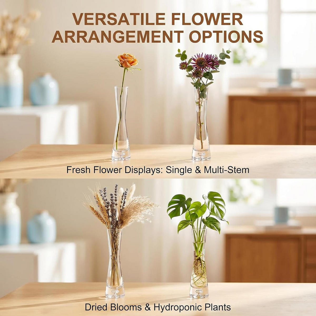 VASE 20 cm Transparentes Glas - Transparent, Glas (20cm) - LIBRATON