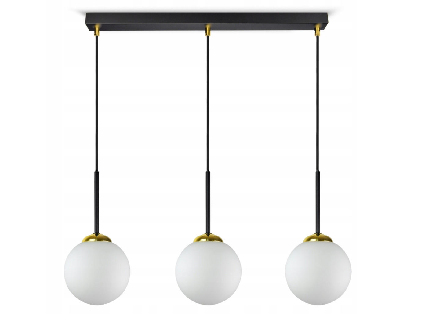 PENDELLEUCHTE Milano Glas - Goldfarben/Schwarz, Glas/Metall (14/55/80cm) - kiki design