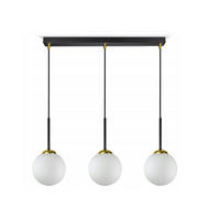 PENDELLEUCHTE Milano Glas - Goldfarben/Schwarz, Glas/Metall (14/55/80cm) - kiki design