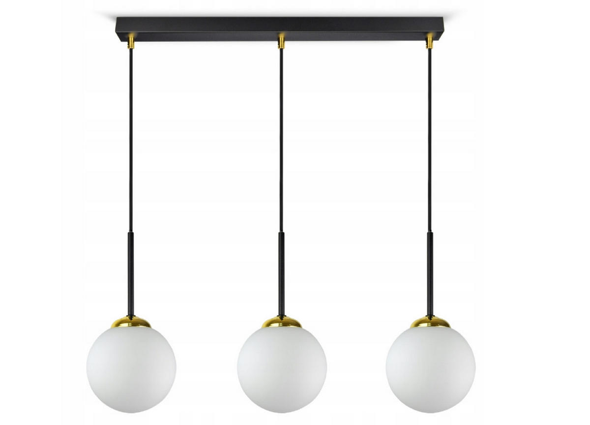 PENDELLEUCHTE Milano Glas - Goldfarben/Schwarz, Glas/Metall (14/55/80cm) - kiki design