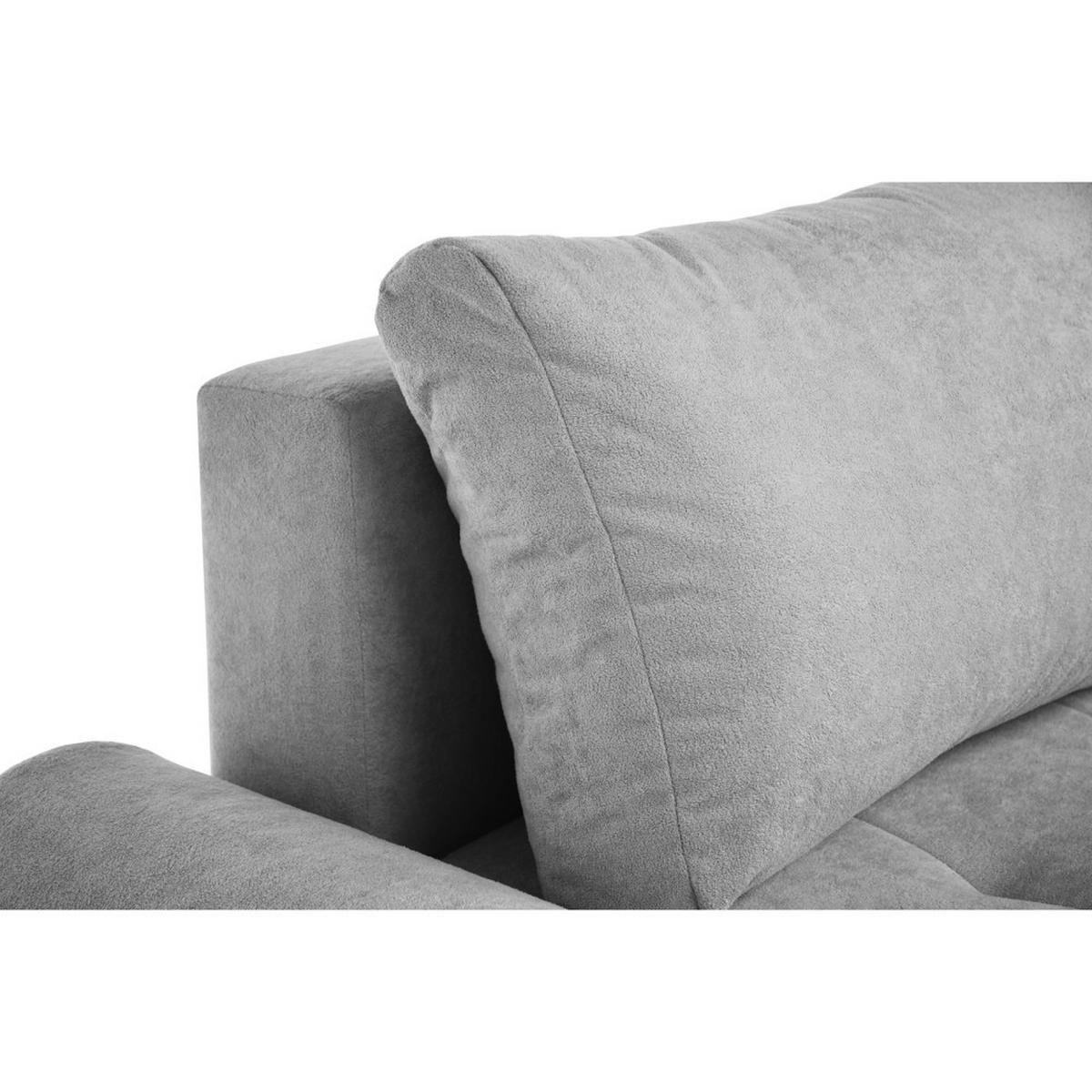 WOHNLANDSCHAFT Costa U Hellgrau, Velours - Hellgrau/Schwarz, Kunststoff/Textil (367/80/169cm) - Beautysofa
