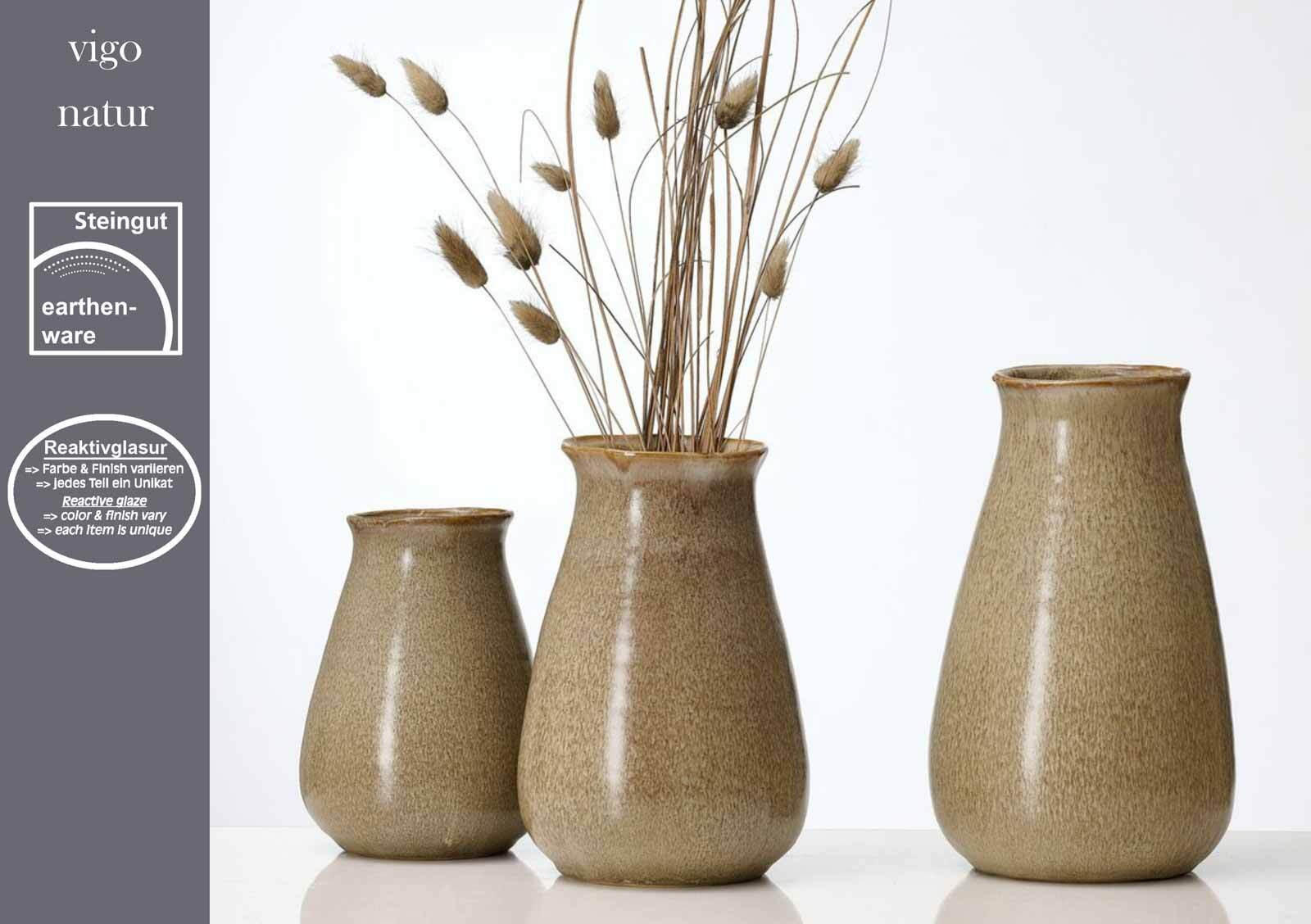 Thumbnail - Ritzenhoff Breker Vasen-Set, Braun, Blau, Keramik, 27 cm, Dekoration, Vasen, Keramikvasen