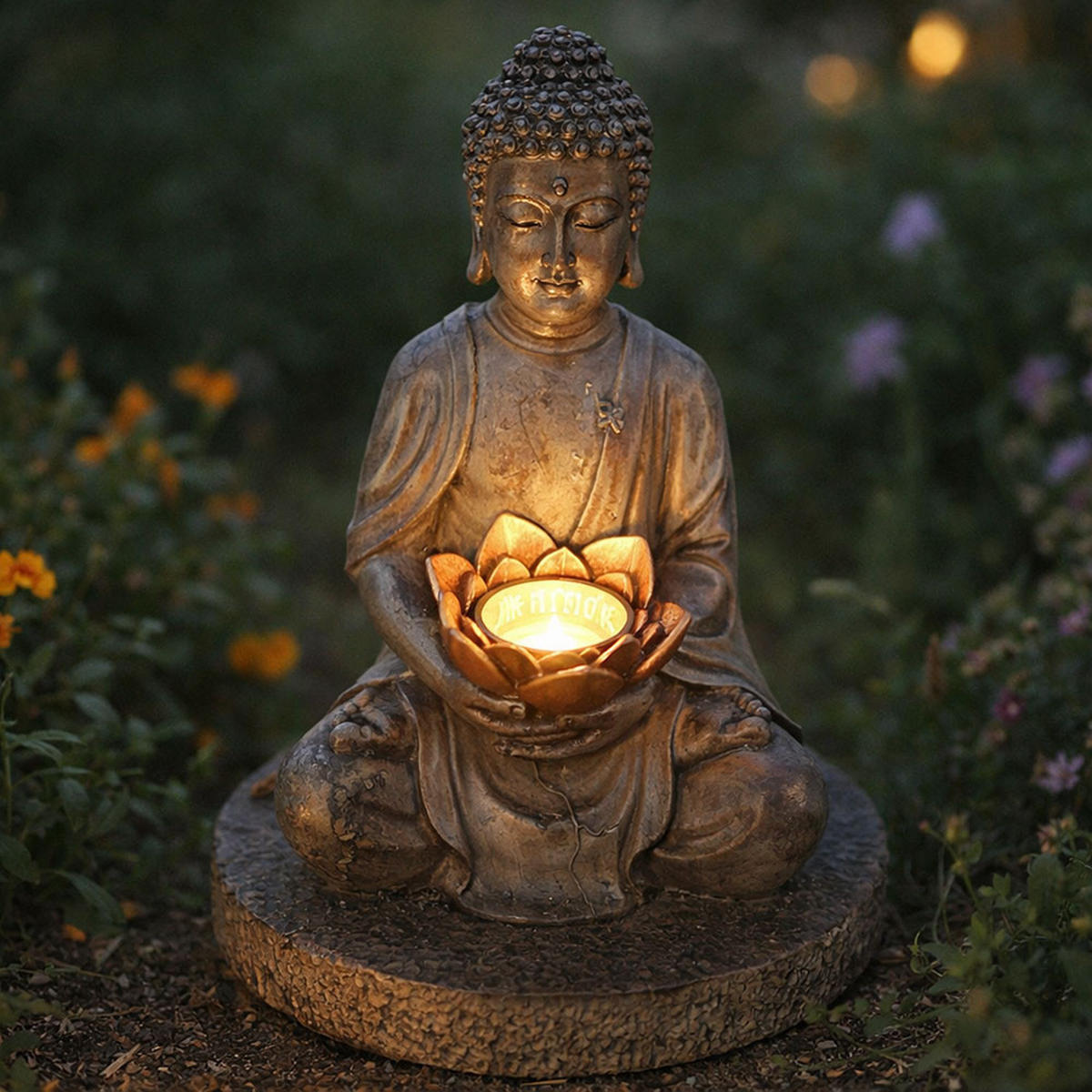 LED AUSSENLEUCHTE Buddha Steinoptik Grau 2er Set - Grau, Kunststoff (18/18/28cm) - Globo Lighting