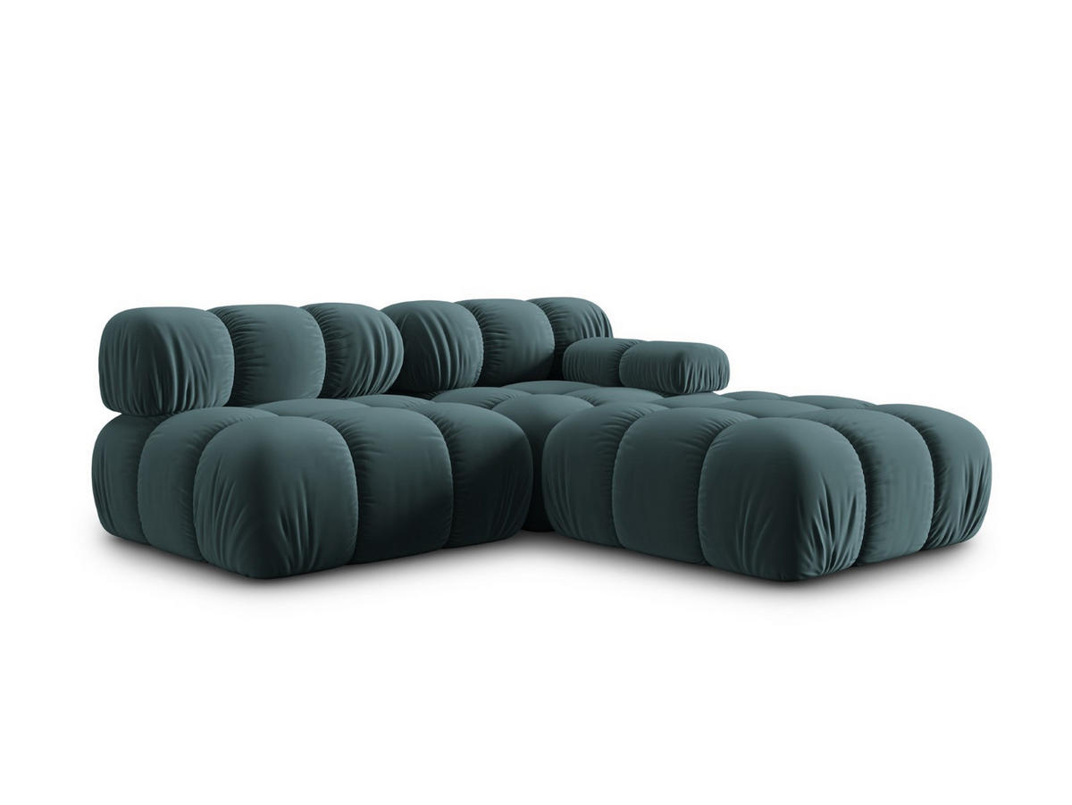 MODULARES-SOFA links Bellis aus Samt petrol 4 Sitzplätze - Petrol, Textil (94/63/282cm) - Micadoni