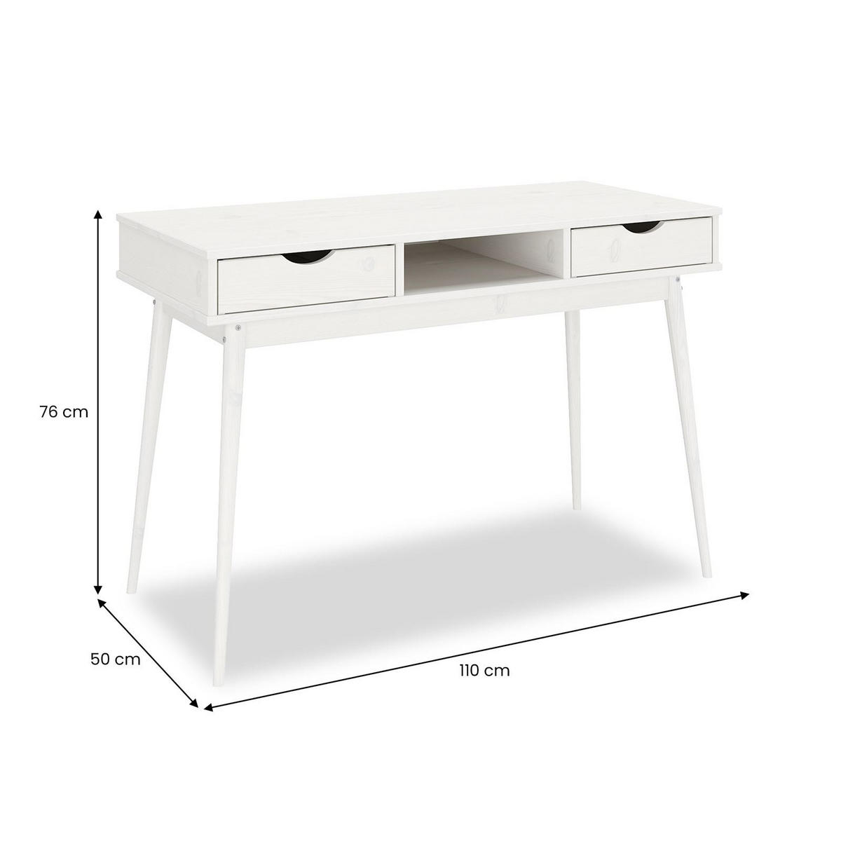 SCHREIBTISCH STEFANO weiß - Weiß, Holz (50/110/75cm) - IDIMEX