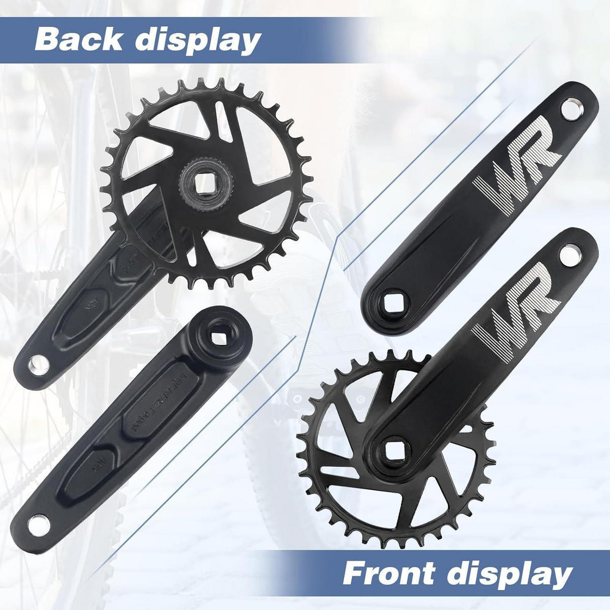 FAHRRAD-KURBELGARNITUR Set 170mm 32T/34T/36T/38T Aluminiumlegierung Schwarz - Schwarz, Metall (10/1/17cm)