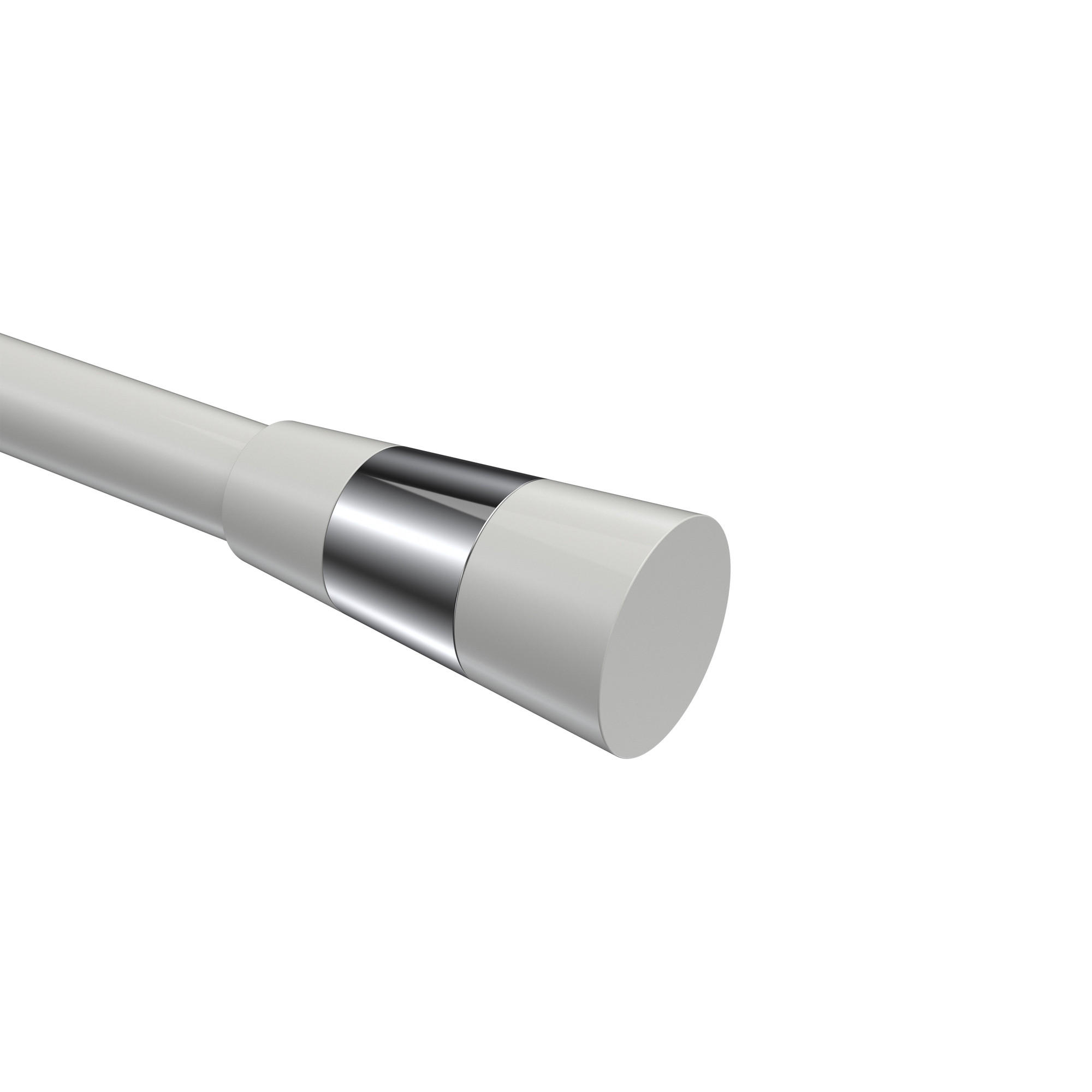 ENDSTÜCKE FÜR GARDINENSTANGEN 20 mm Ø, Tanara Weiß/Chrom, Packung 2 Stück - Chromfarben/Weiß, Metall (6.5/3.2/3.2cm) - INTERDECO