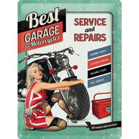 BLECHSCHILD 30/40 cm Best Garage Green - Multicolor, Metall (30/40/0.2cm) - Nostalgic-Art