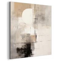 KOVOVÝ OBRAZ Abstraktné - Umenie - Sivé 90x90 cm - svetlosivá, kov (90/90cm) - MuchoWow