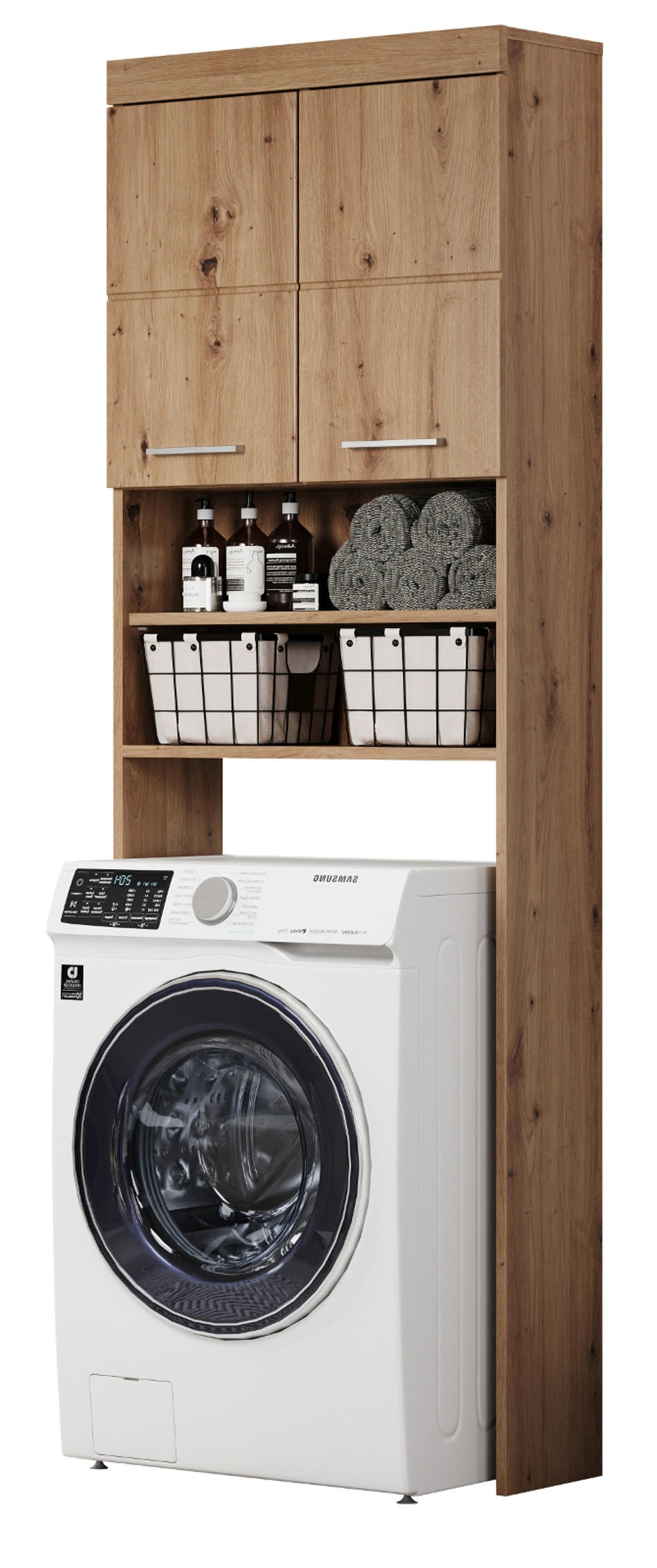 Top.Furn Waschmaschinenschrank Eiche 63x187x24 cm