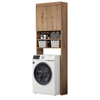 WASCHMASCHINENSCHRANK Asteiche 63 x 187 cm, Waschmaschinenüberbau mit Stauraum - Eichefarben, Holzwerkstoff/Kunststoff (63/187/24cm) - Top.Furn