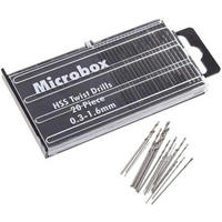 BOHRER – 20er-Pack – Material: Hochgeschwindigkeitsstahl (HSS), Durchmesser: 0,3 mm bis 1,6 mm - Silberfarben, Metall (20/15/2cm) - DCA