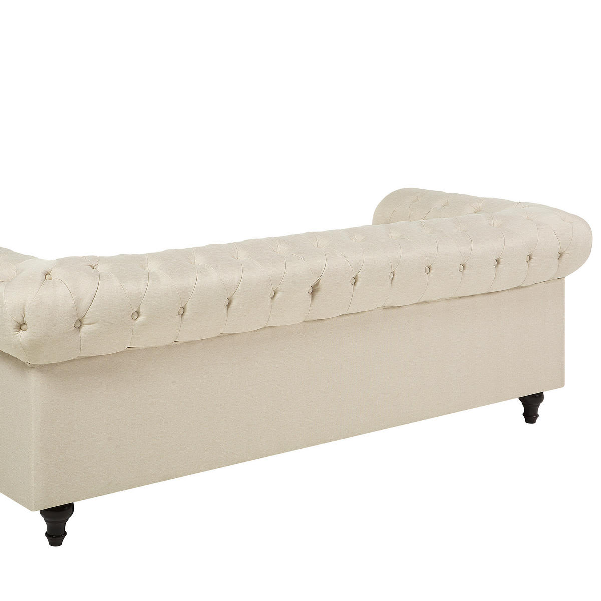 3-SITZER-SOFA Polsterbezug Beige Chesterfield - Beige, Textil (202/70/75cm) - Beliani