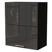 HÄNGESCHRANK Essen W8B/60-AV Schwarz / Graphit Hochglanz 60 / 32,5 / 72cm - Schwarz/Graphitfarben, Holz/Holzwerkstoff (60/72/32.5cm) - Feldmann-Wohnen