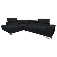 ECKSOFA Cotere Cord, Seite: Links - Schwarz, Holz/Textil (270/202cm) - MIRJAN24