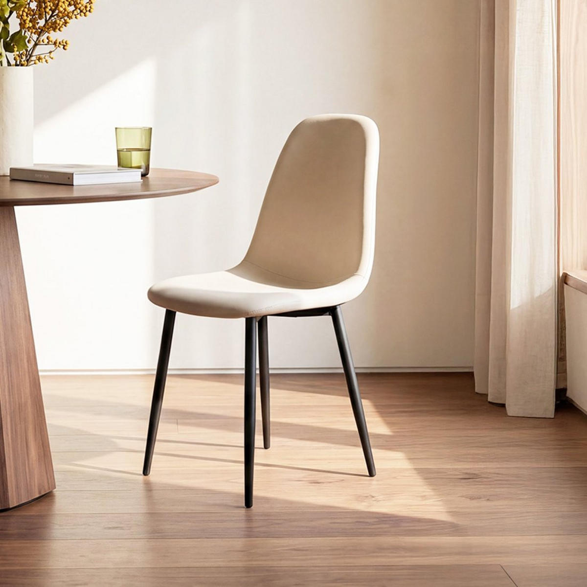 ESSZIMMERSTUHL Elia Beige 44 cm x 84 cm 4er-Set - Beige, Leder (44/84/52cm) - Klast Home