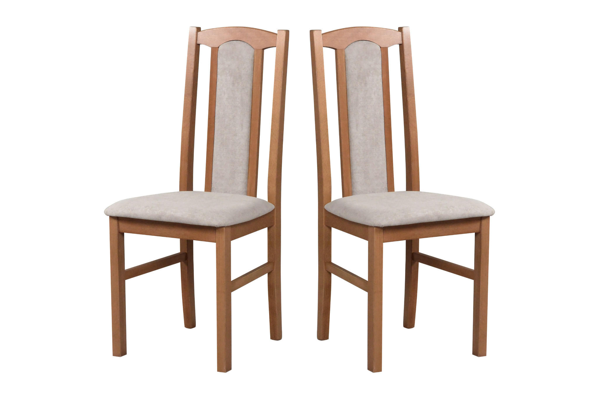 ESSZIMMERSTUHL - Set 2x Bos 7 hell nussbaum, soro 23 - Hellbraun/Beige, Holz (43/96/40cm) - Leaf Design