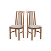 ESSZIMMERSTUHL - Set 2x Bos 7 hell nussbaum, soro 23 - Hellbraun/Beige, Holz (43/96/40cm) - Leaf Design