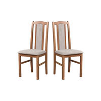 ESSZIMMERSTUHL - Set 2x Bos 7 hell nussbaum, soro 23 - Hellbraun/Beige, Holz (43/96/40cm) - Leaf Design