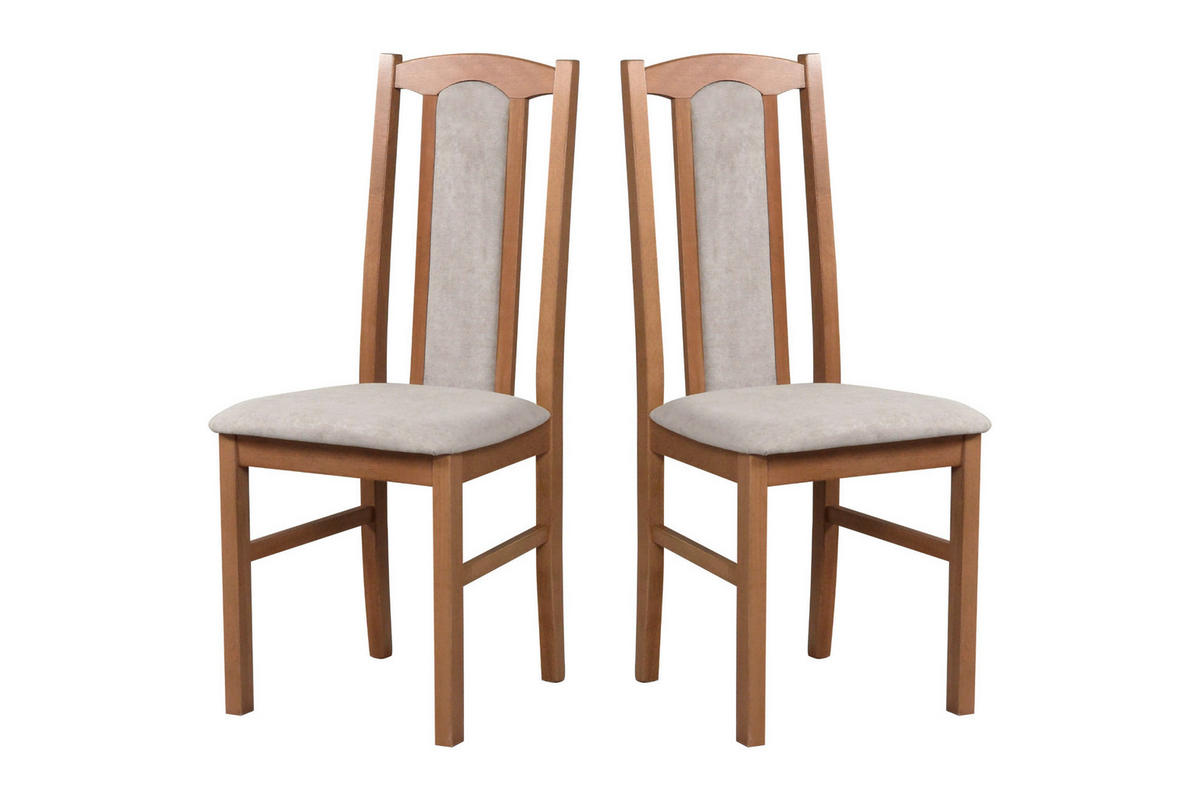 ESSZIMMERSTUHL - Set 2x Bos 7 hell nussbaum, soro 23 - Hellbraun/Beige, Holz (43/96/40cm) - Leaf Design