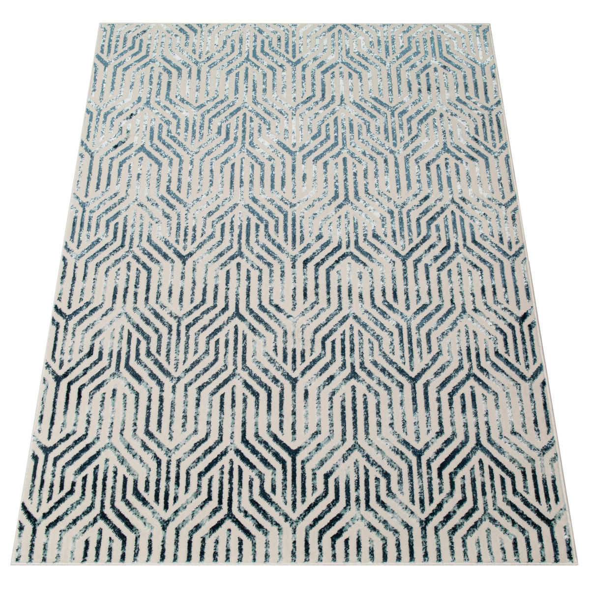 TEPPICH CRYSTAL Creme Blau 200/300 cm - Blau/Creme, Textil (200/300cm) - Tapiso