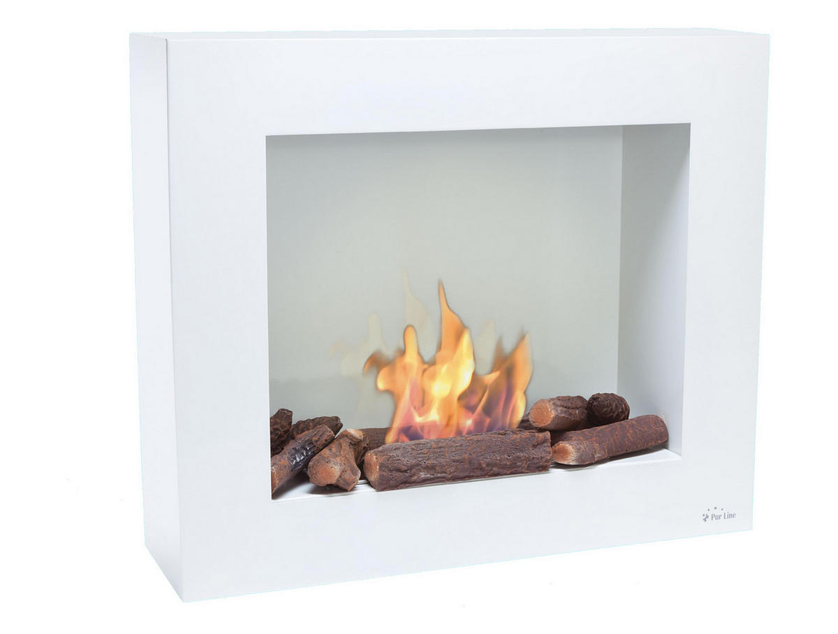 BIOETHANOL-KAMIN Weiß Wandmodell inklusive 1.2 L Brennblock - Weiß, Metall (70/60/20cm) - Purline