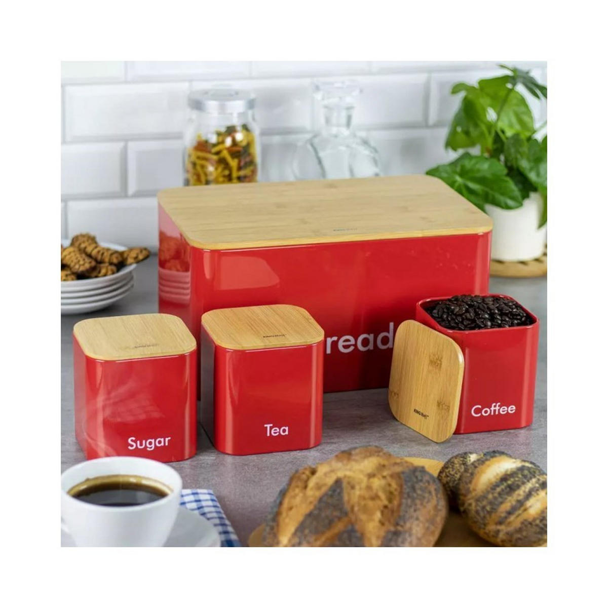 BROTKASTEN Rot 35/23/18.5 cm KH1085 - Rot, Metall (23/18.5/35cm) - Kinghoff 