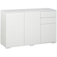 SIDEBOARD aus MDF 117x36x74 cm Weiß mit 2 Schubladen, höhenverstellbaren Einlegeböden und Druckmechanismus - Weiß, Holzwerkstoff (117/74/36cm) - IVMEU