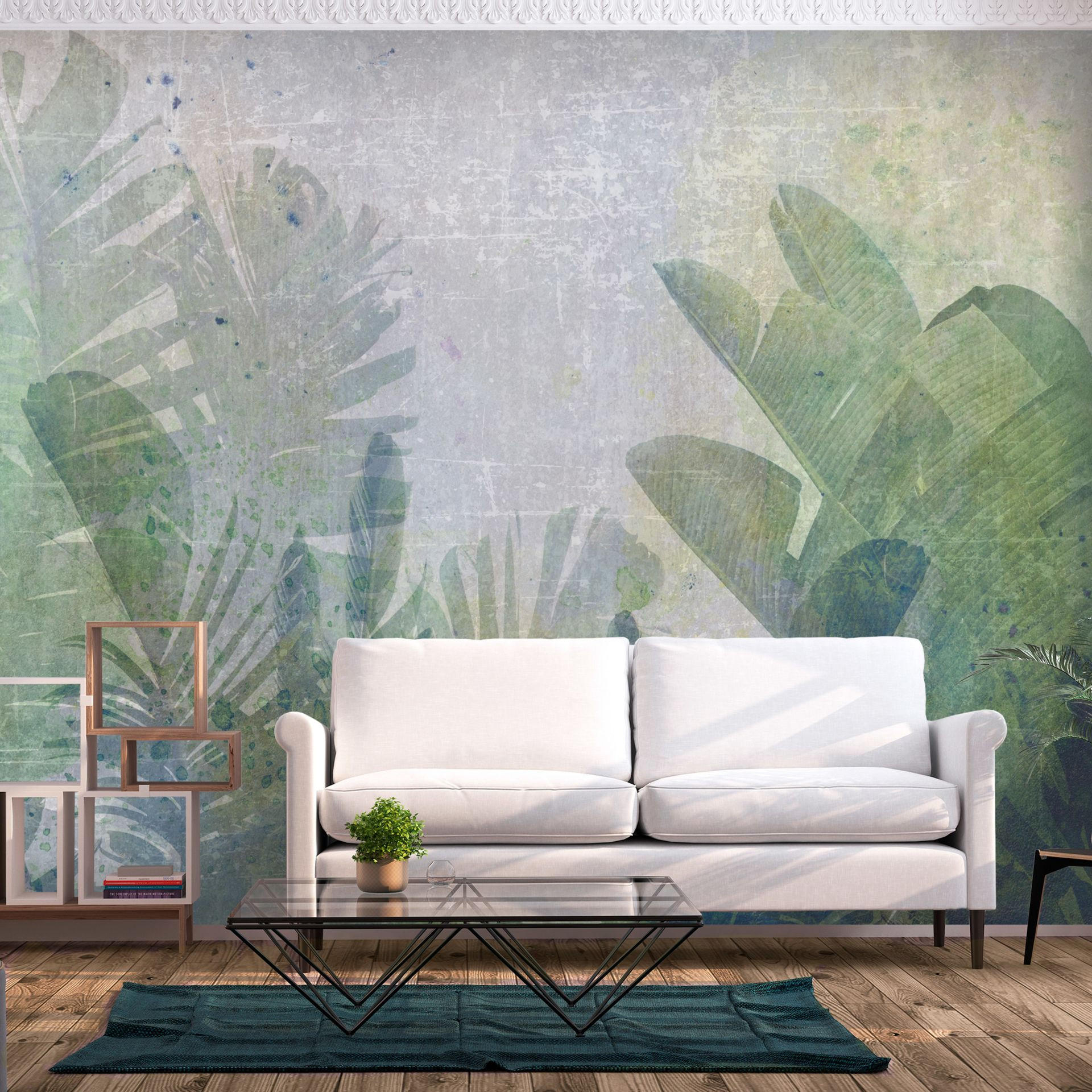 VLIESTAPETE Grün 400/280 cm - Grau/Grün, Textil (400/1cm) - KUNSTLOFT